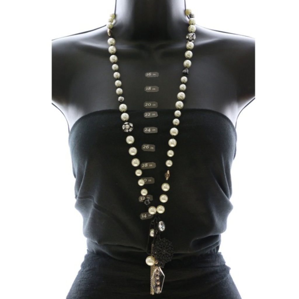 Lane Bryant Black And White Beaded Necklace